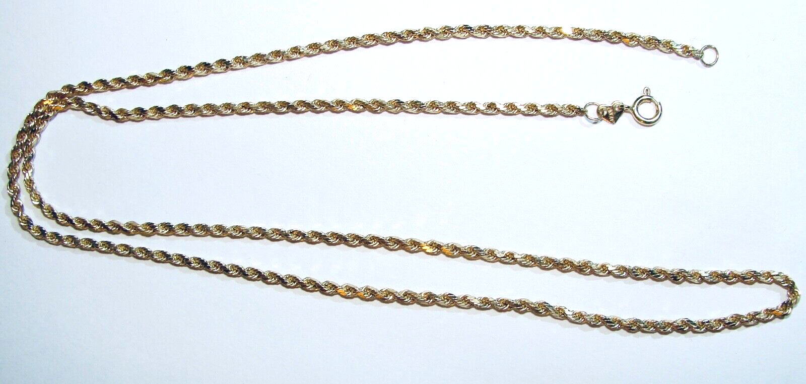 14K YELLOW GOLD ROPE CHAIN 18" NECKLACE 3.5g TWIS… - image 2