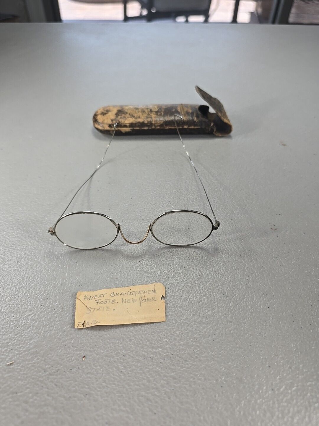 Authentic Antique Wire Eyeglasses W/ Oval Lenses … - image 1