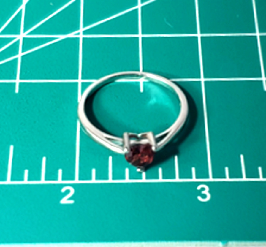 Vintage Sterling Silver Heart Cut Garnet Love Pro… - image 5