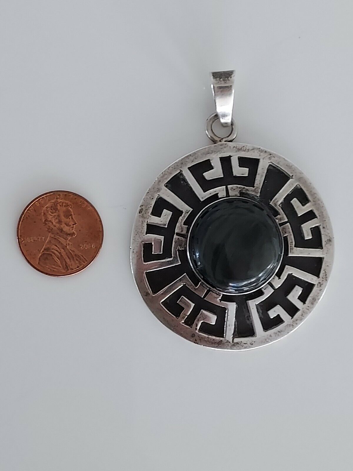 VTG Better than Sterling Silver 950 Overlay Onyx … - image 6