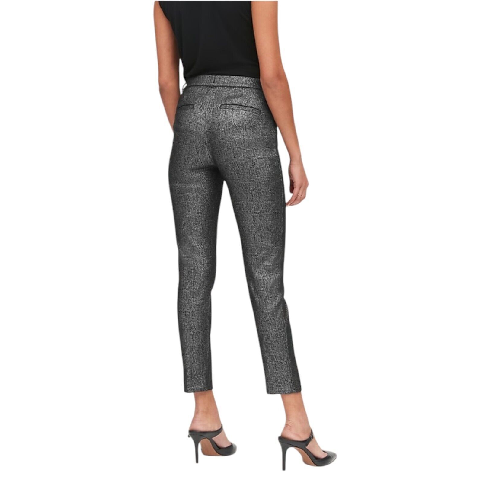 Banana Republic Sloan Skinny Fit Metallic Black P… - image 1