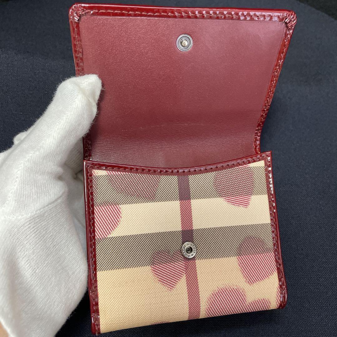 Burberry Bifold Wallet Heart Nova Check Enamel Pa… - image 3