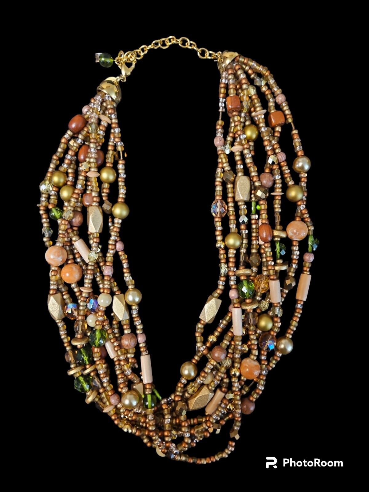 Vintage Joan Rivers Multicolor 9 Strand Beaded Ne… - image 1