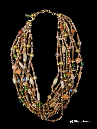 Vintage Joan Rivers Multicolor 9 Strand Beaded Ne… - image 1