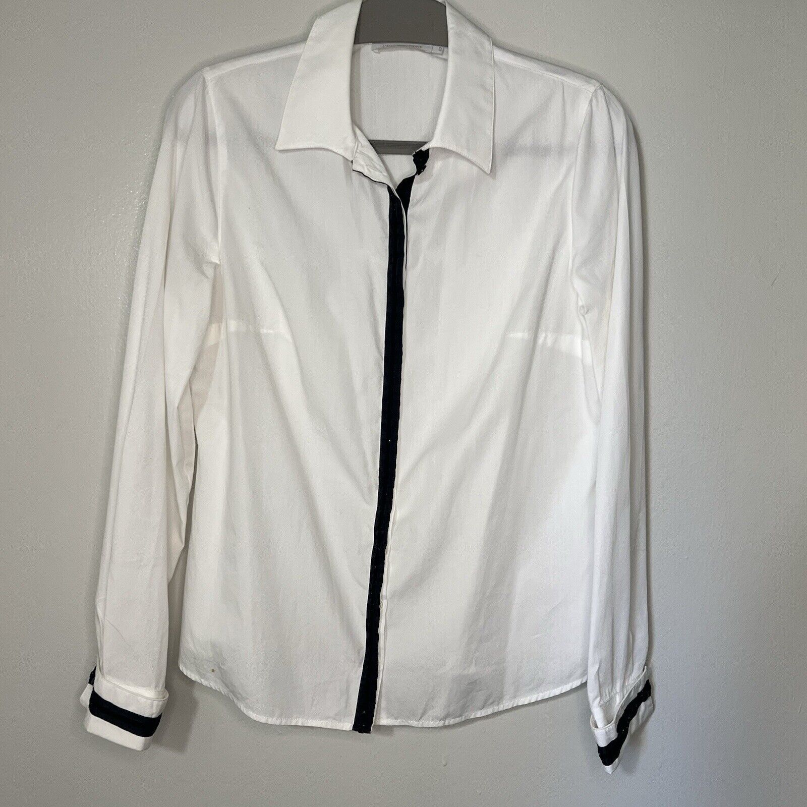 Anne Fontaine Pima Cotton Button Down White Colla… - image 1