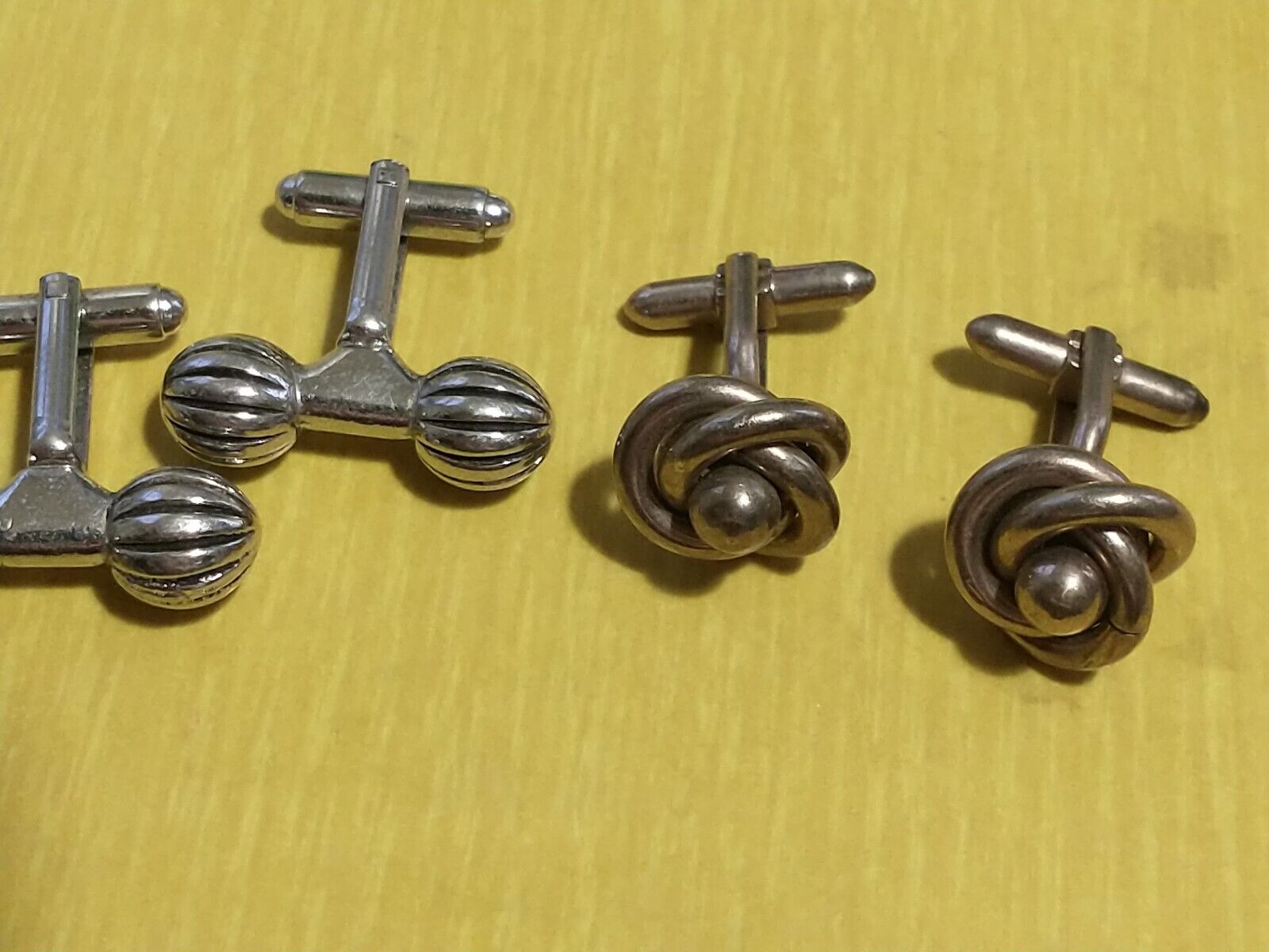 4 Pairs Vtg Men's Modernist Mid Century Cufflinks… - image 8