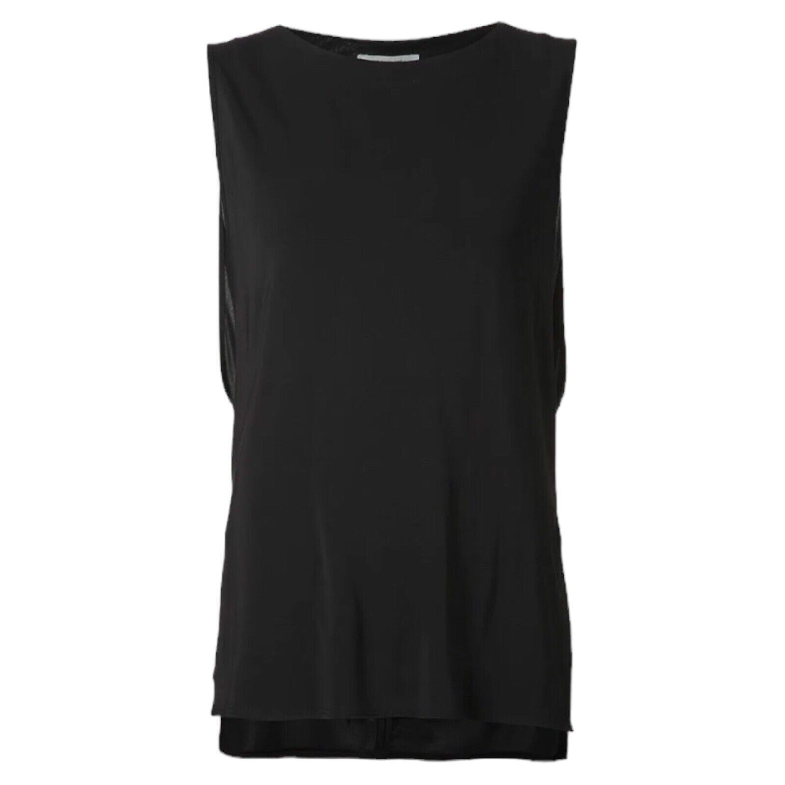 Helmut Lang Jersey Hi-Low Tunic Tank Top Black Sl… - image 2