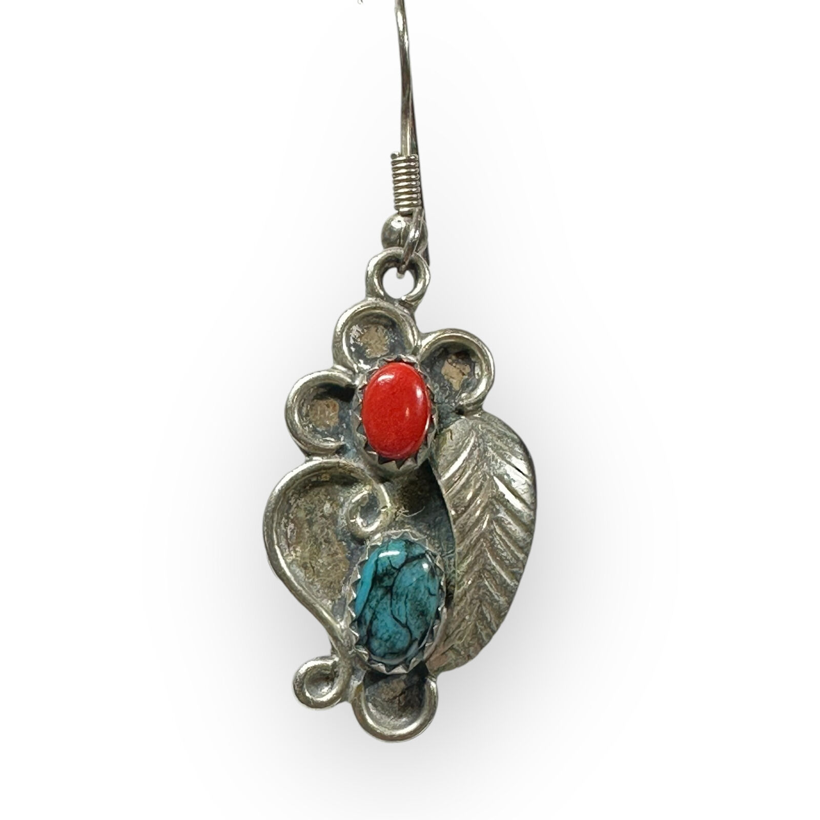 Turquoise + Coral Squash Blossom with Ring and Pa… - image 5