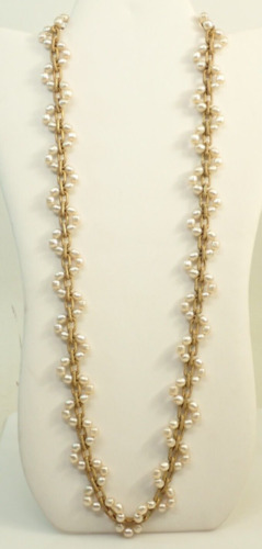 Vintage Miriam Haskell Signed 31" Baroque Pearl N… - image 1