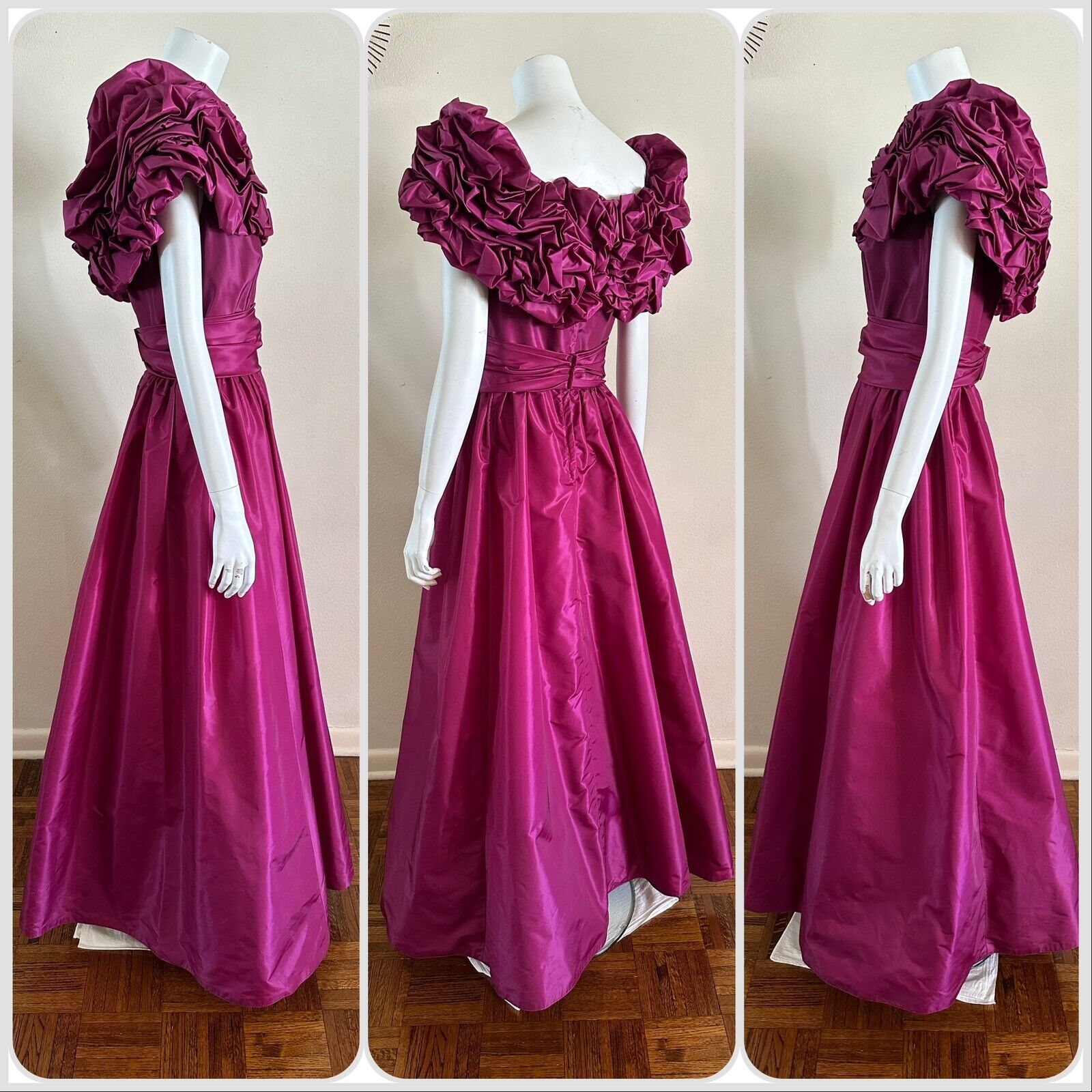 1980s Victor Costa Taffeta Dress Formal Pageant H… - image 3