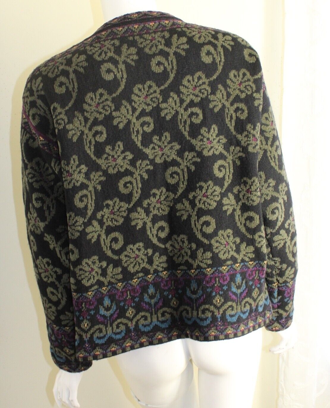 Icelandic Design Sz L Gorgeous Wool Chenille Asia… - image 9