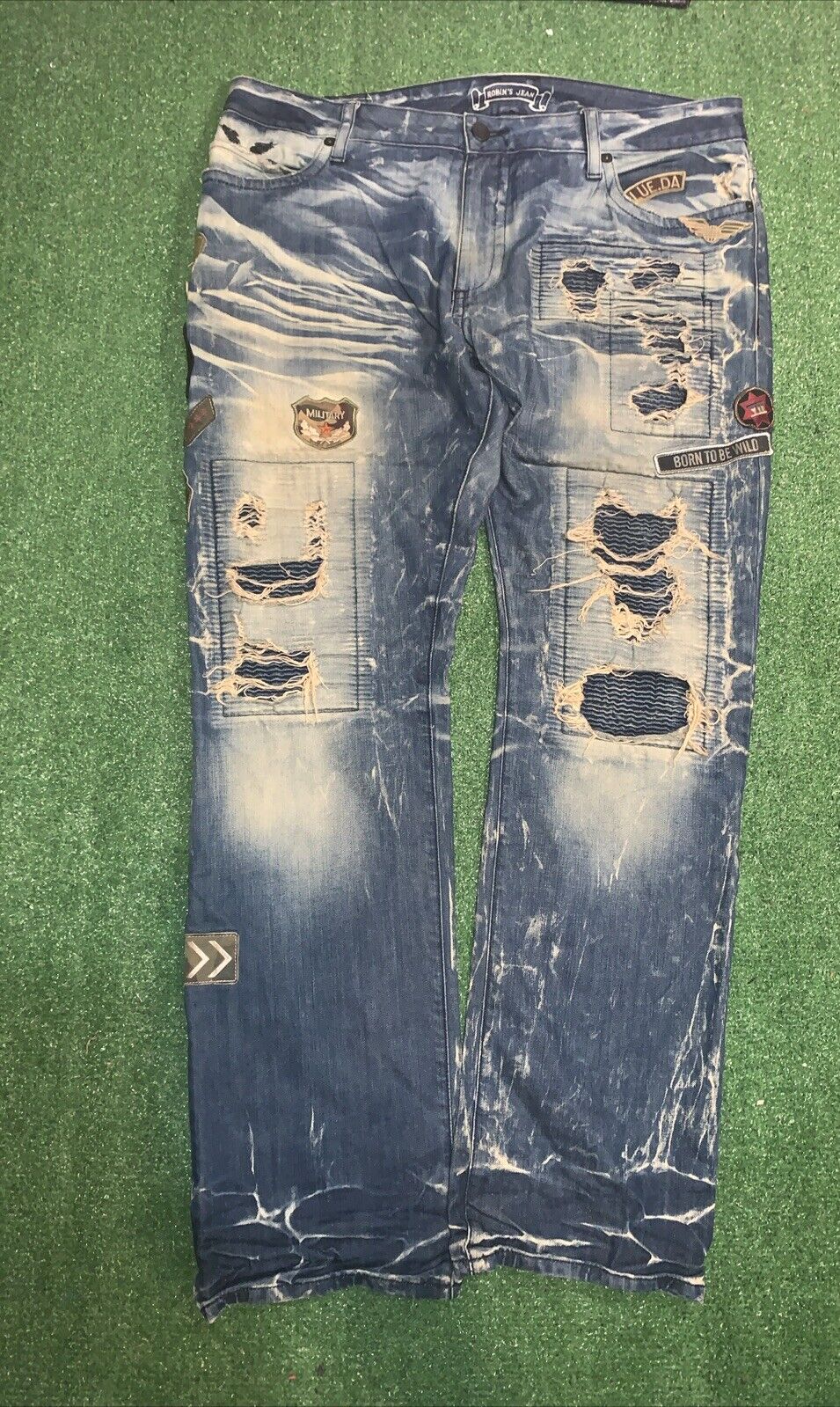 Robins Jeans Men 40 Distressed Biker Jeans Vintage - image 1