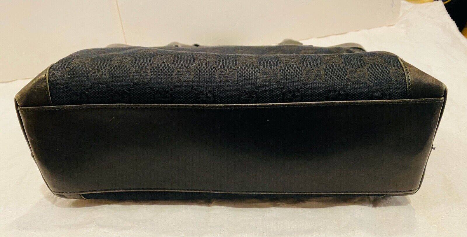 Authentic GUCCI Black GG Nylon Monogram Leather A… - image 7