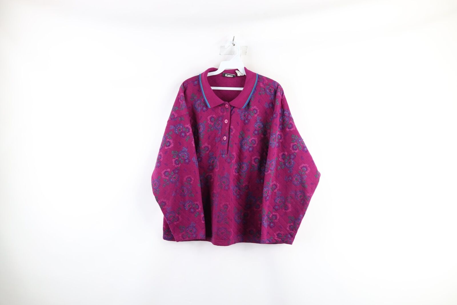 Vtg 90s Streetwear Womens 22W Faded Quilted Flowe… - image 1