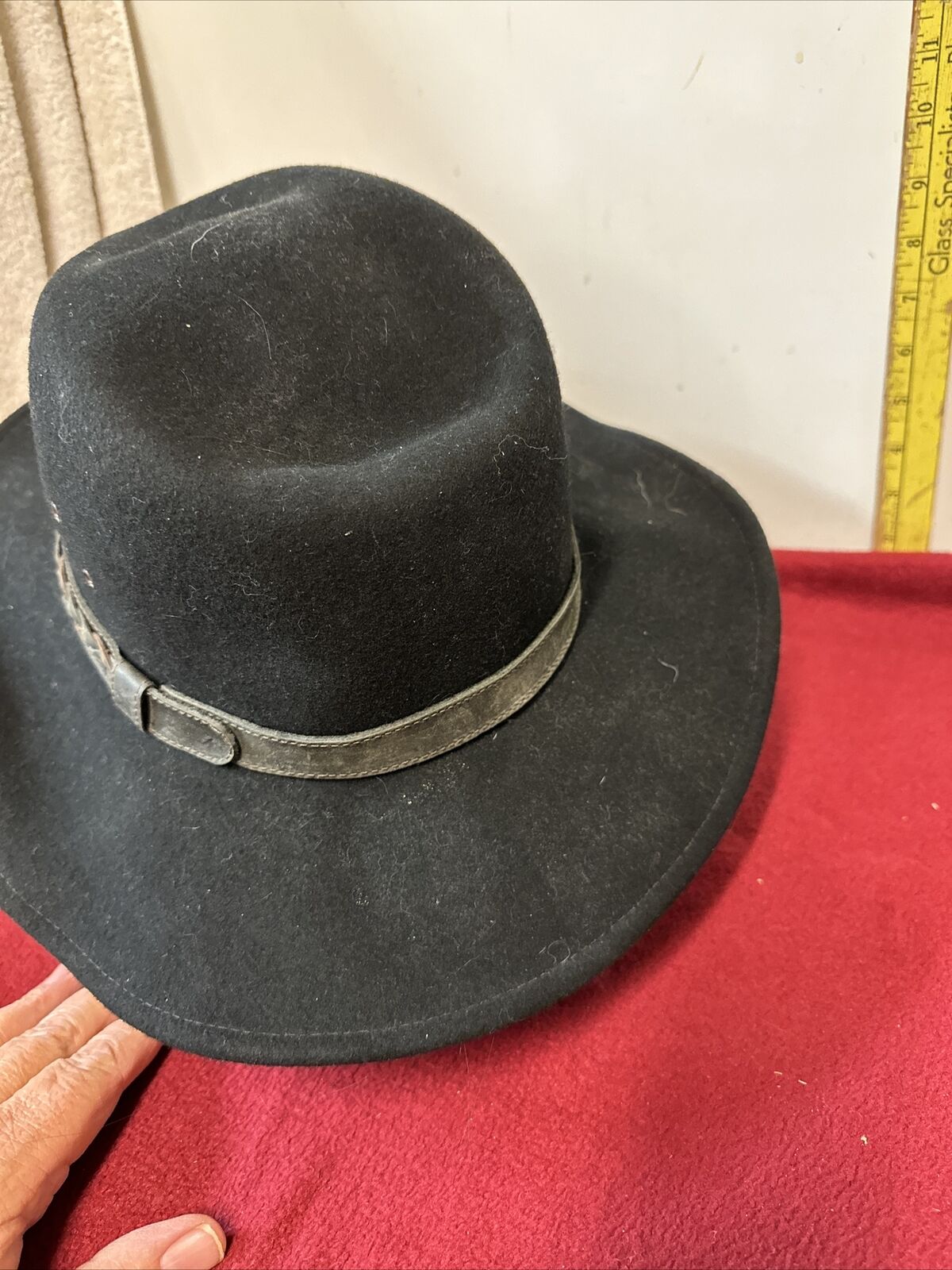 Vintage Harley Davidson Black Wool Cowboy Hat, Le… - image 5