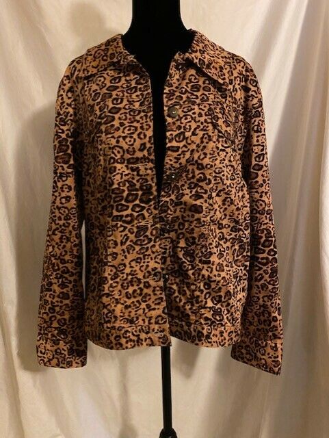 Eminent by Lisa leopard print button down jacket … - image 1