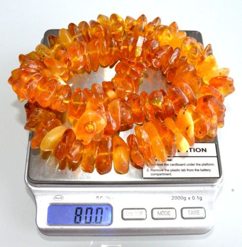 80gr RUSSIAN SOVIET BALTIC AMBER BEAD NECKLACE 琥珀… - image 1