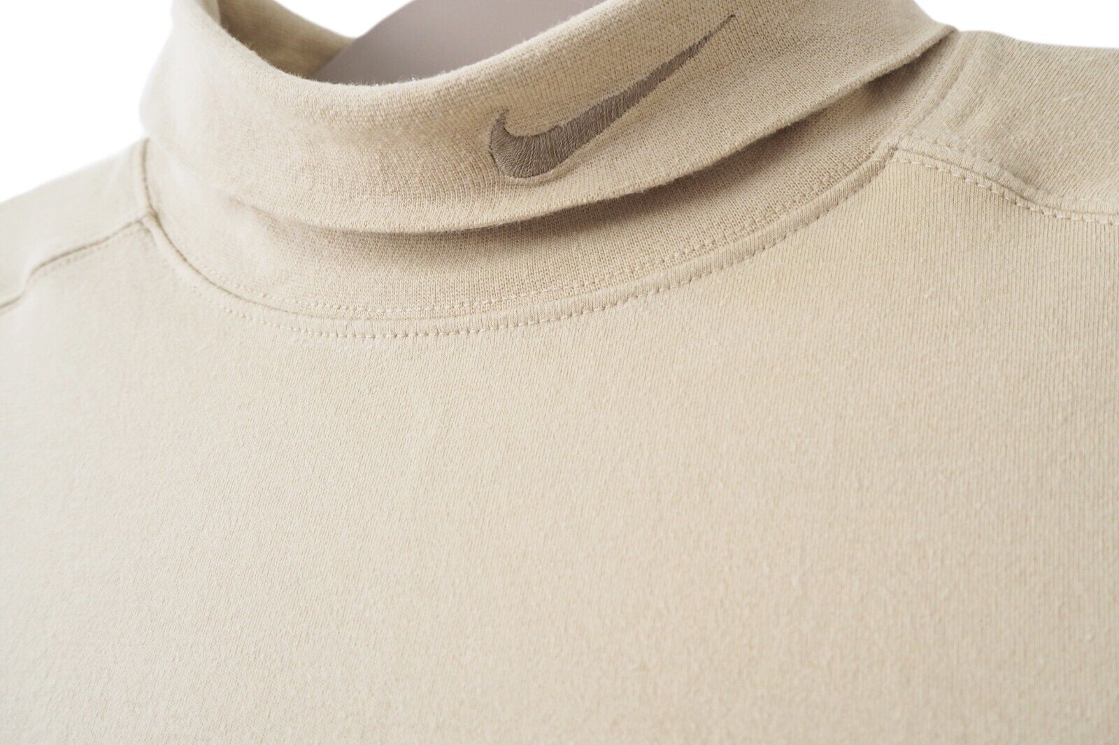 Vintage NIKE Turtleneck Sweatshirt beige jumper S… - image 2