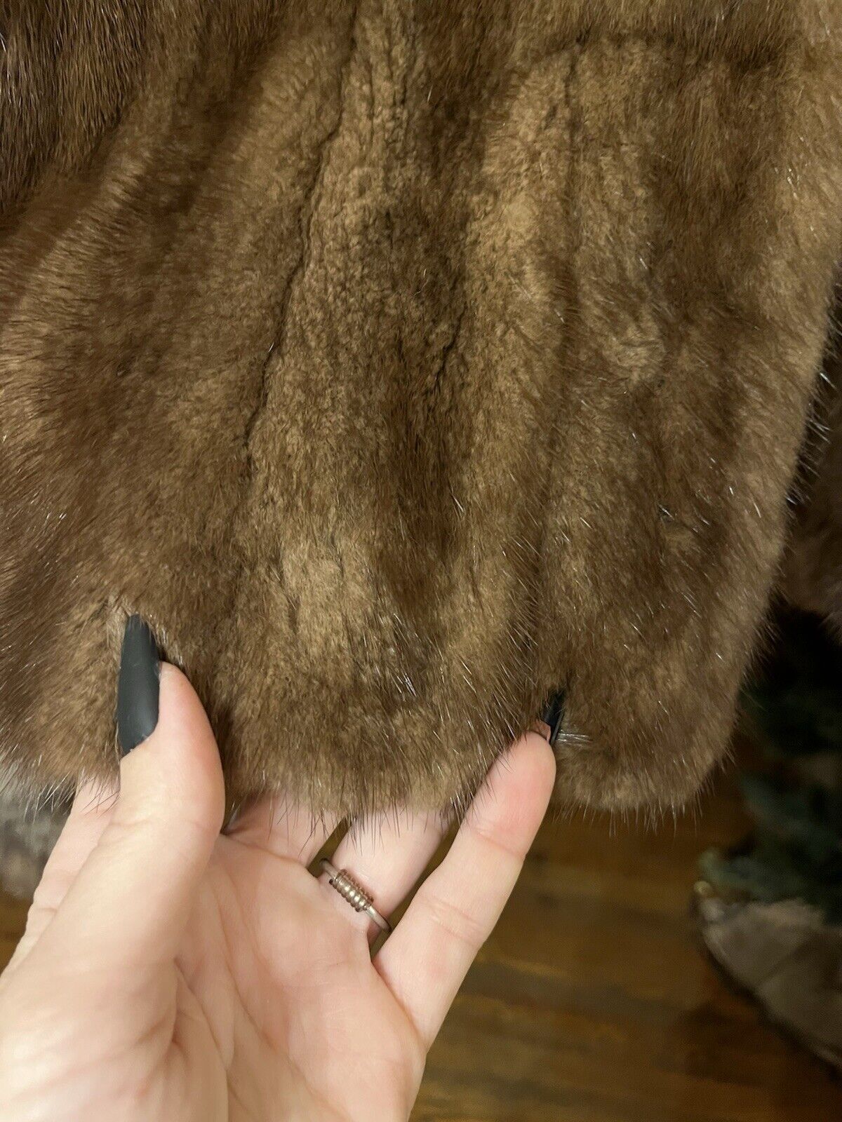 Classic Brown Mink Coat Mid Length Size Large 12 … - image 10