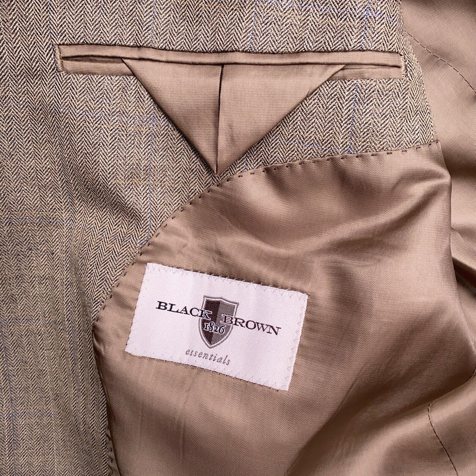 Black Brown 1826 Essentials Blazer 44R Tan Herrin… - image 4