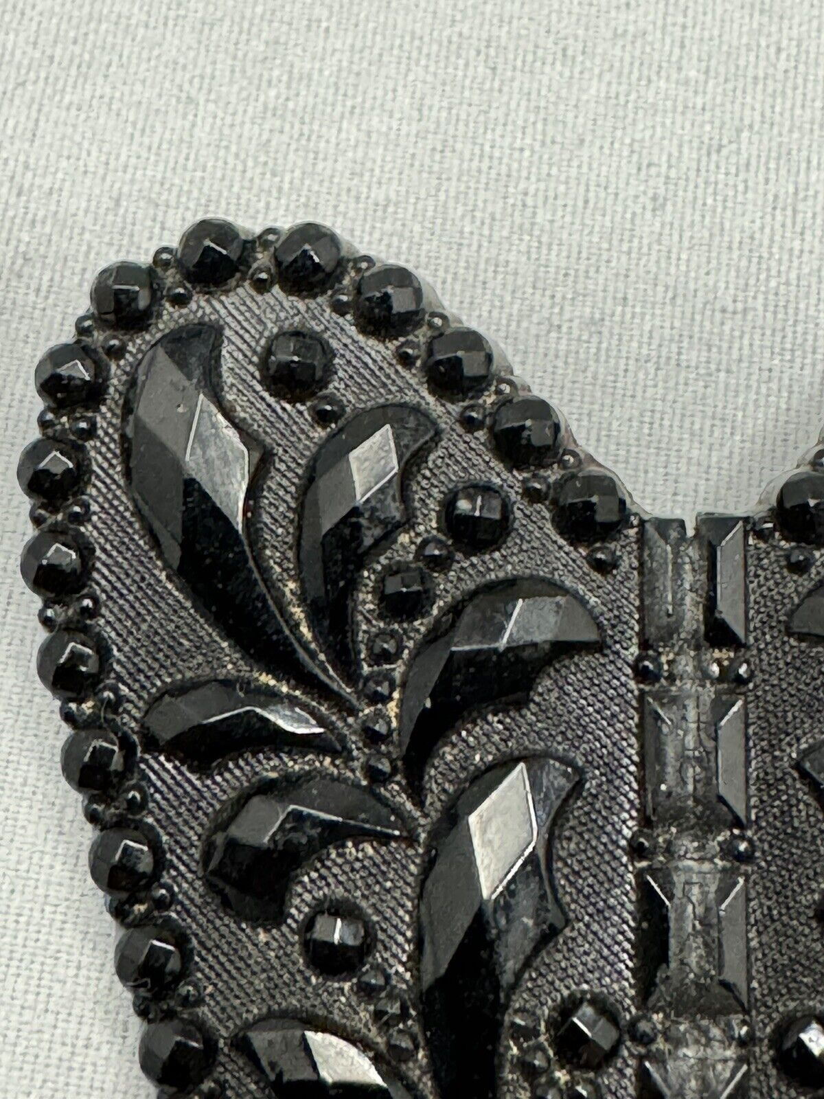 Antique French Jet Glass Black Brooch Victorian M… - image 5