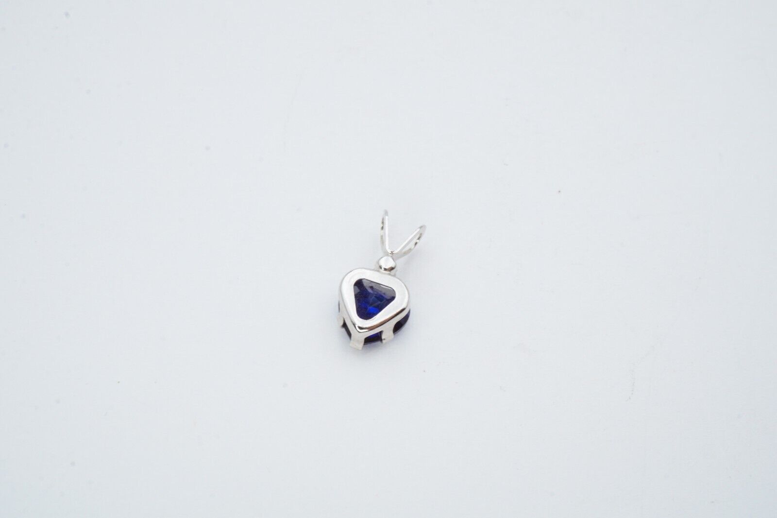 10k White Gold Lab-Created Sapphire CZ Heart Pend… - image 8