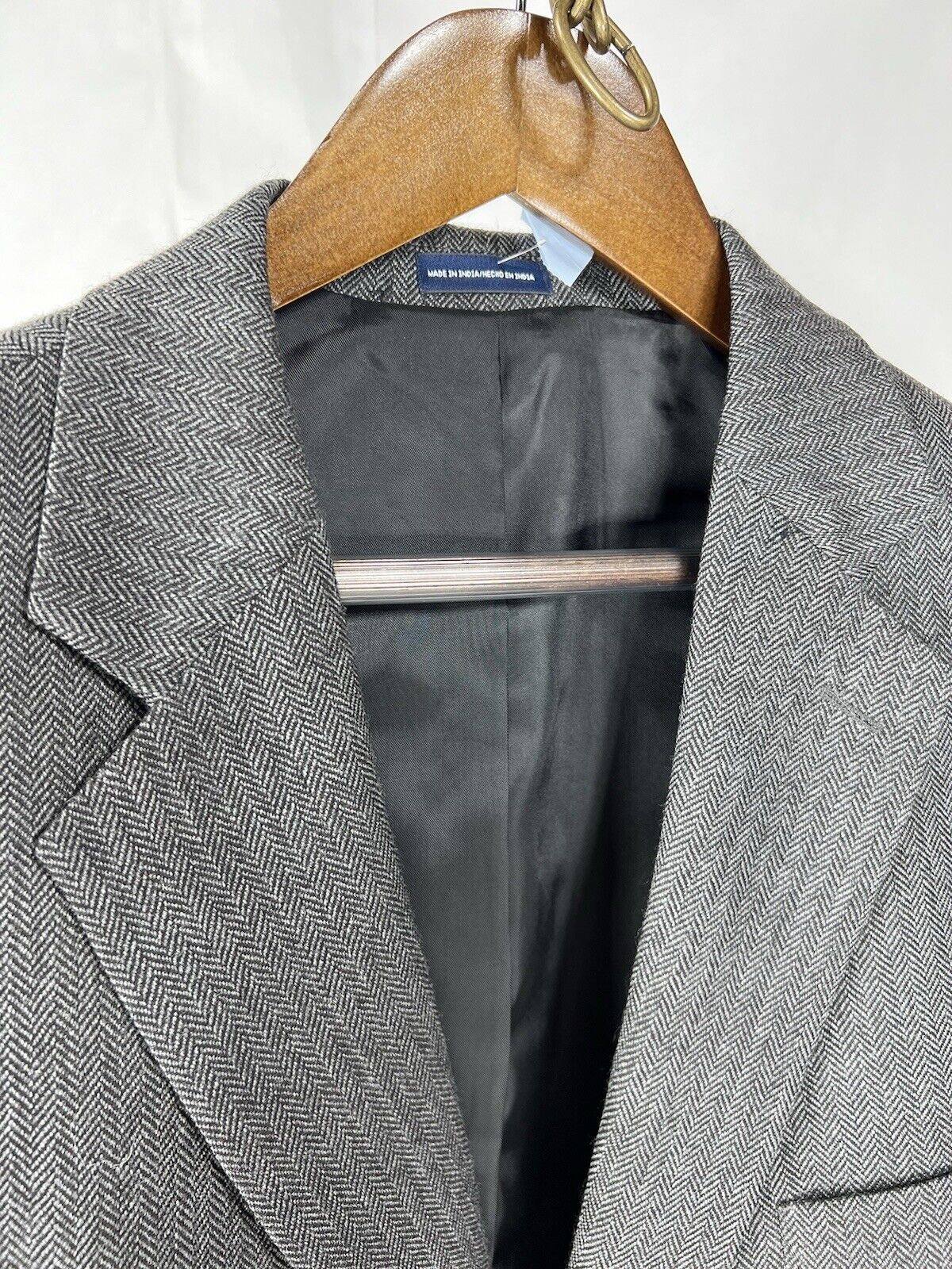 Stafford Men Blazer 100% Wool Herringbone Elbow P… - image 5