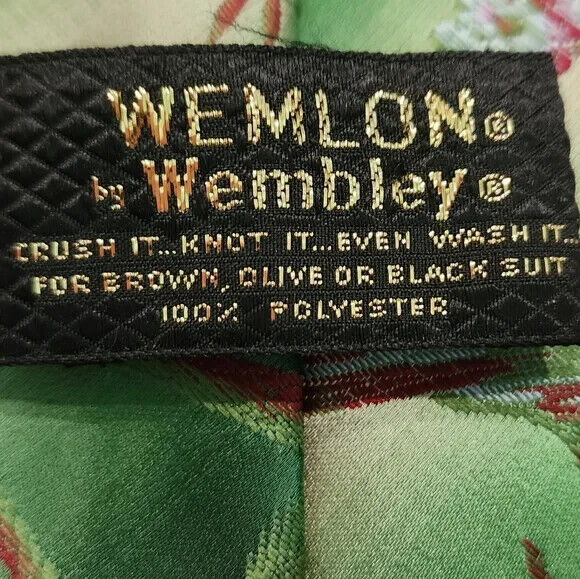 Wemlon by Wembly Vintage Green Bird Tie - image 4