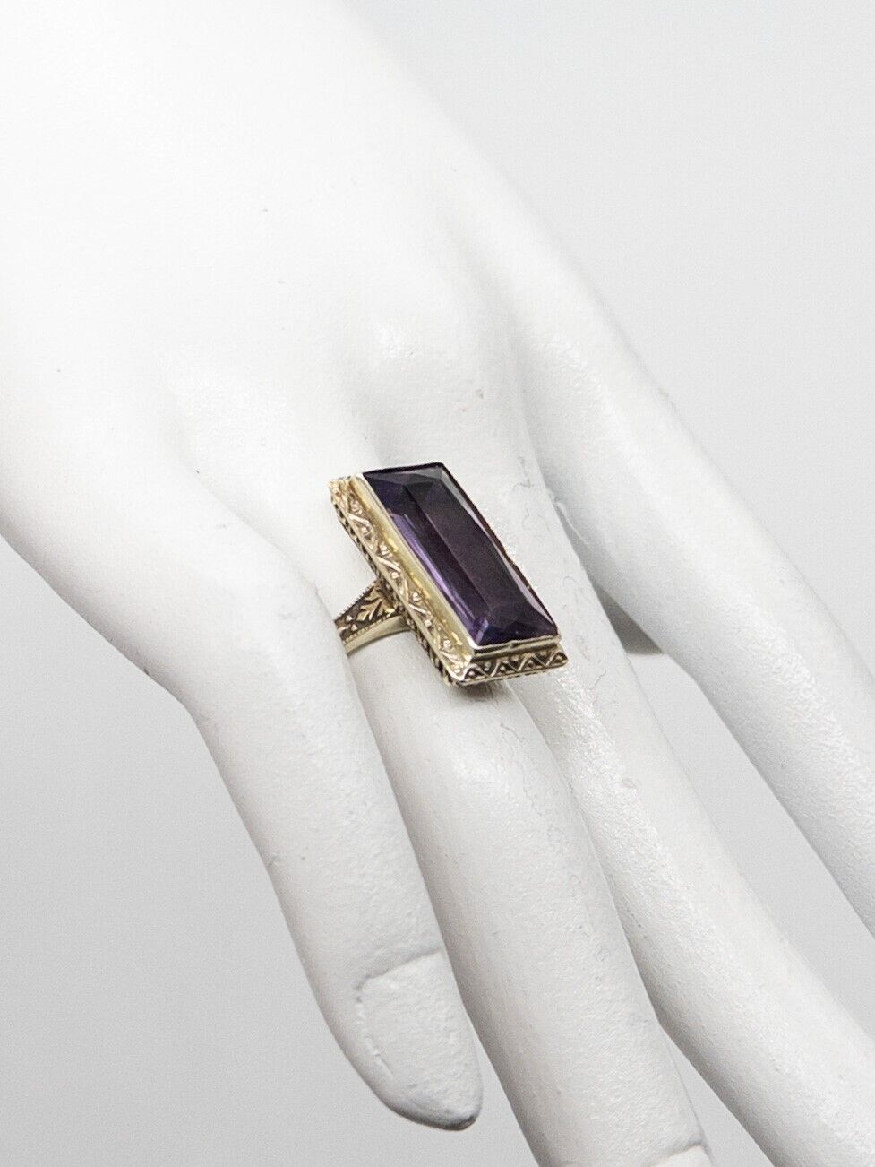 Antique Edwardian 1900 10ct Natural Amethyst 14k … - image 3