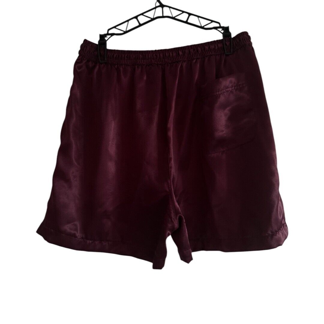 VTG Christian Dior Satin Shorts in Burgundy Red s… - image 2