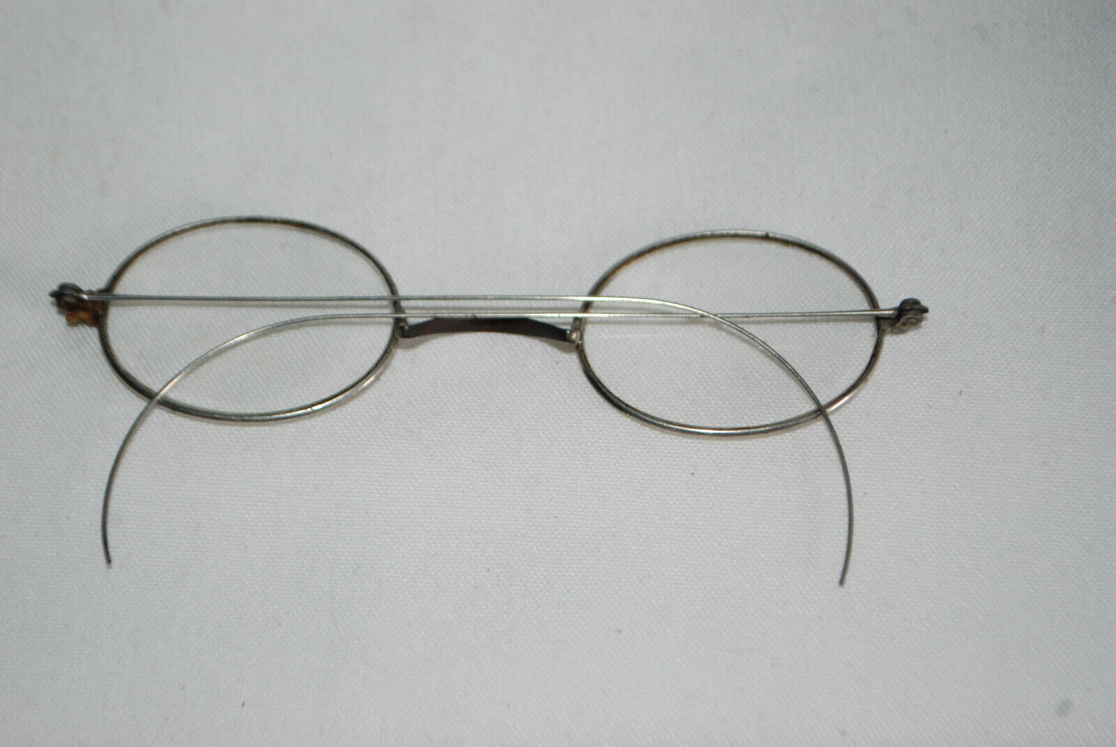 Antique EYE GLASSES Round Silver  Frames And Case - image 5