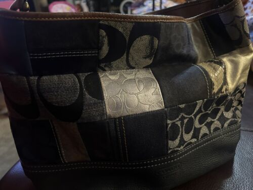 Coach Denim Patchwork Rare Shoulder Bag - image 1