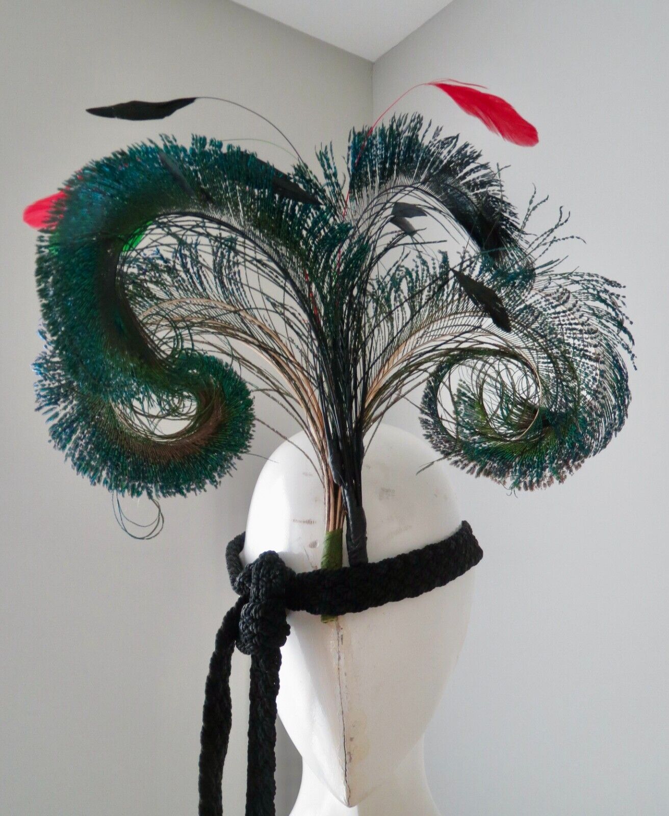 Antique Art Nouveau Headdress Feathers 2 Art Deco… - image 10