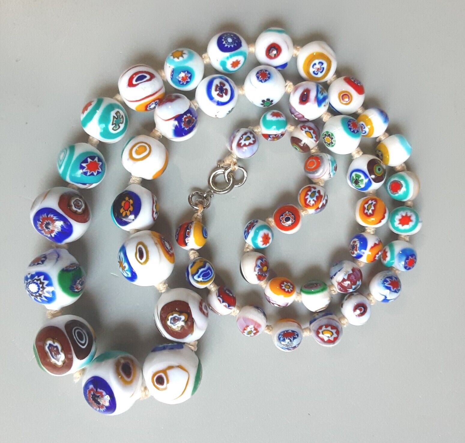 Vintage Venetian Murano Millefiori Glass Bead Nec… - image 3