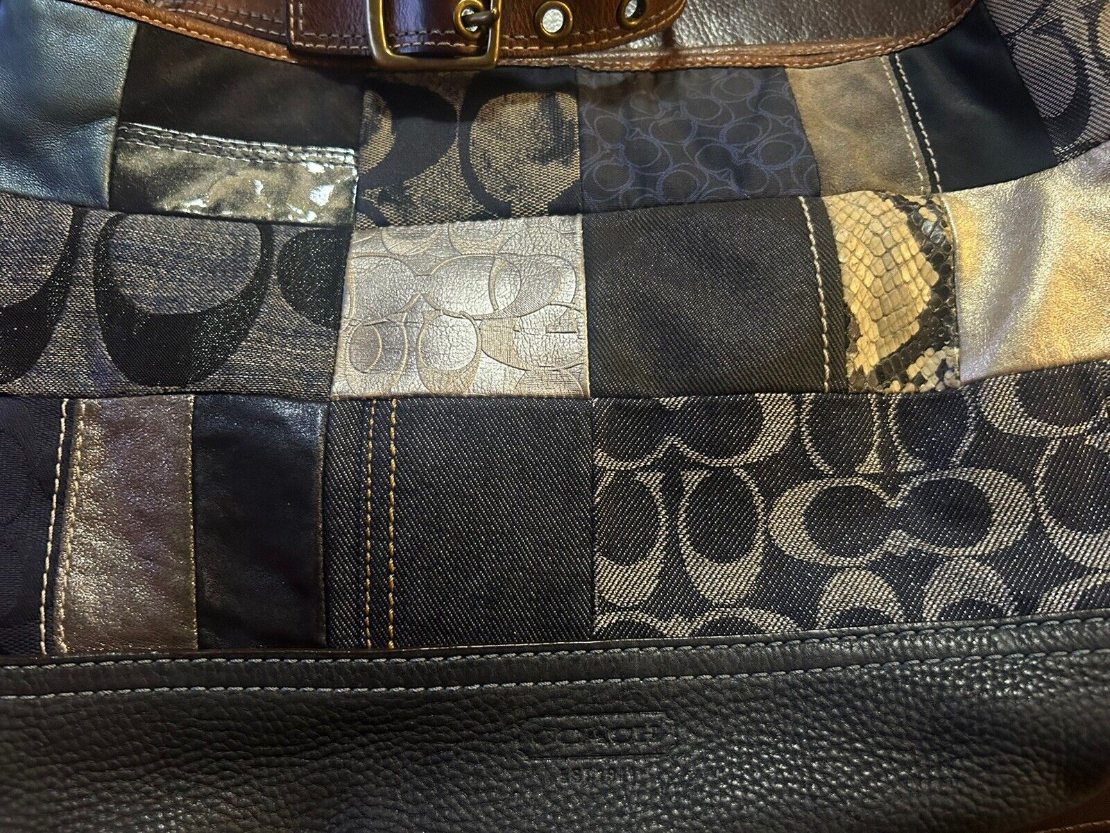 Coach Denim Patchwork Rare Shoulder Bag - image 4