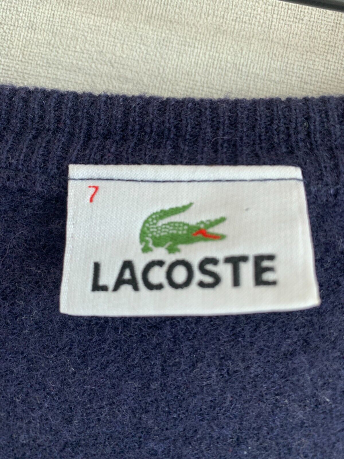 Lacoste New Wool Dark Blue Long Sleeve V-Neck Swe… - image 3