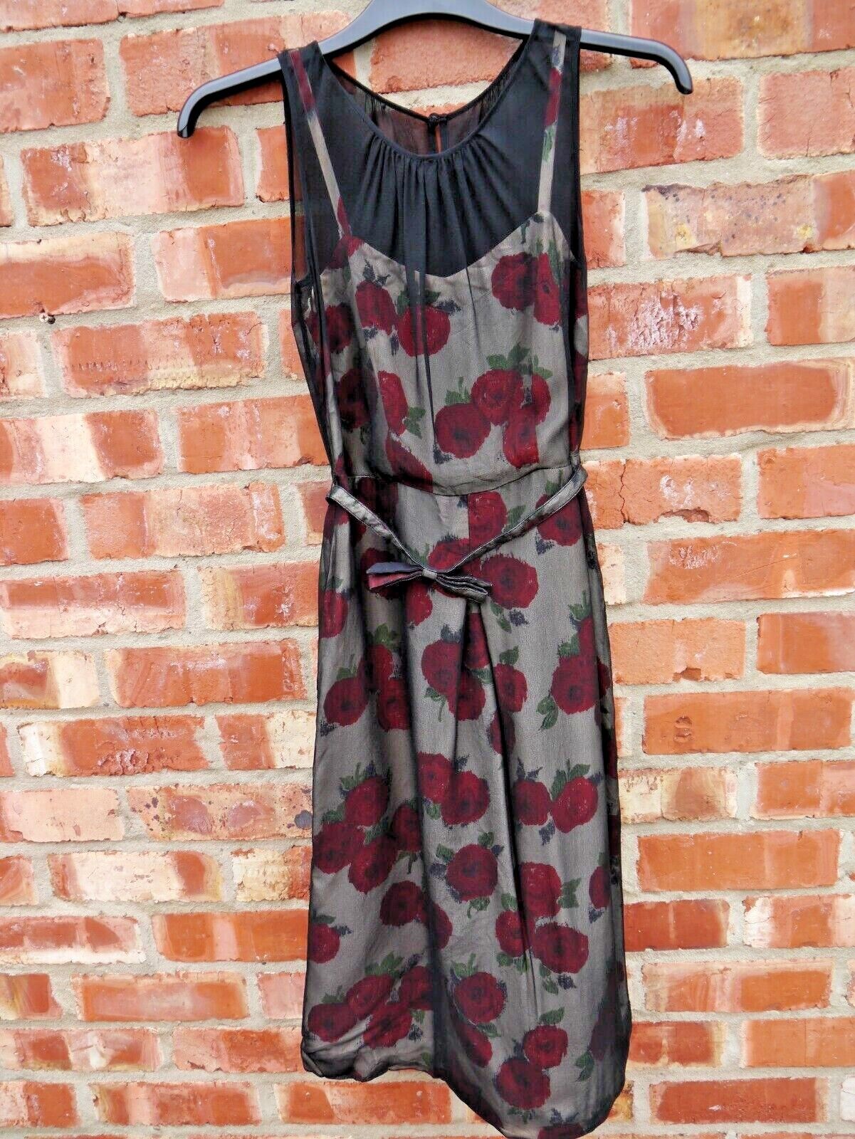 Coast black silk dress with beautiful floral slip… - image 1