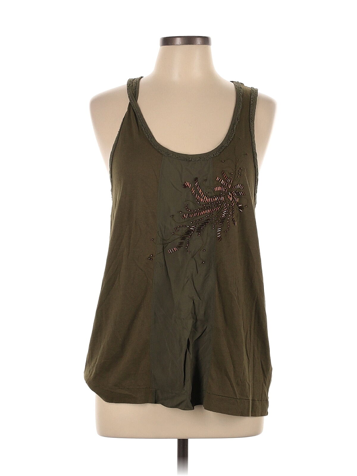 CALVIN KLEIN JEANS Women Green Sleeveless Top L - image 1