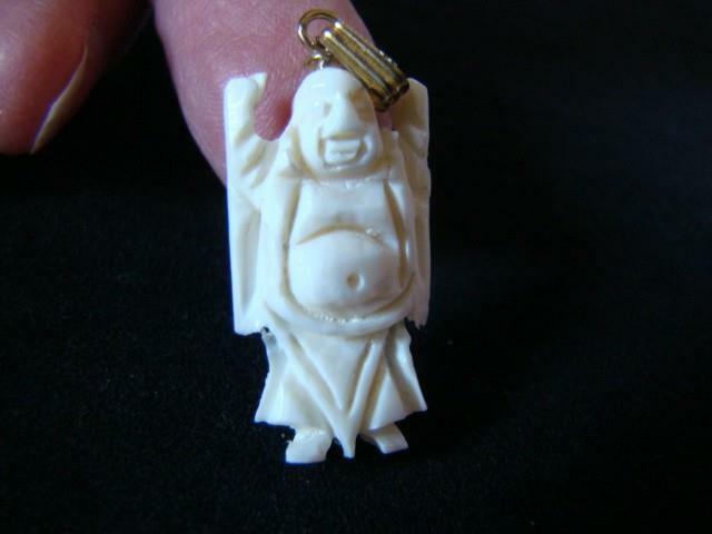 Vintage Finely Carved Celluloid LAUGHING BUDDHA P… - image 2