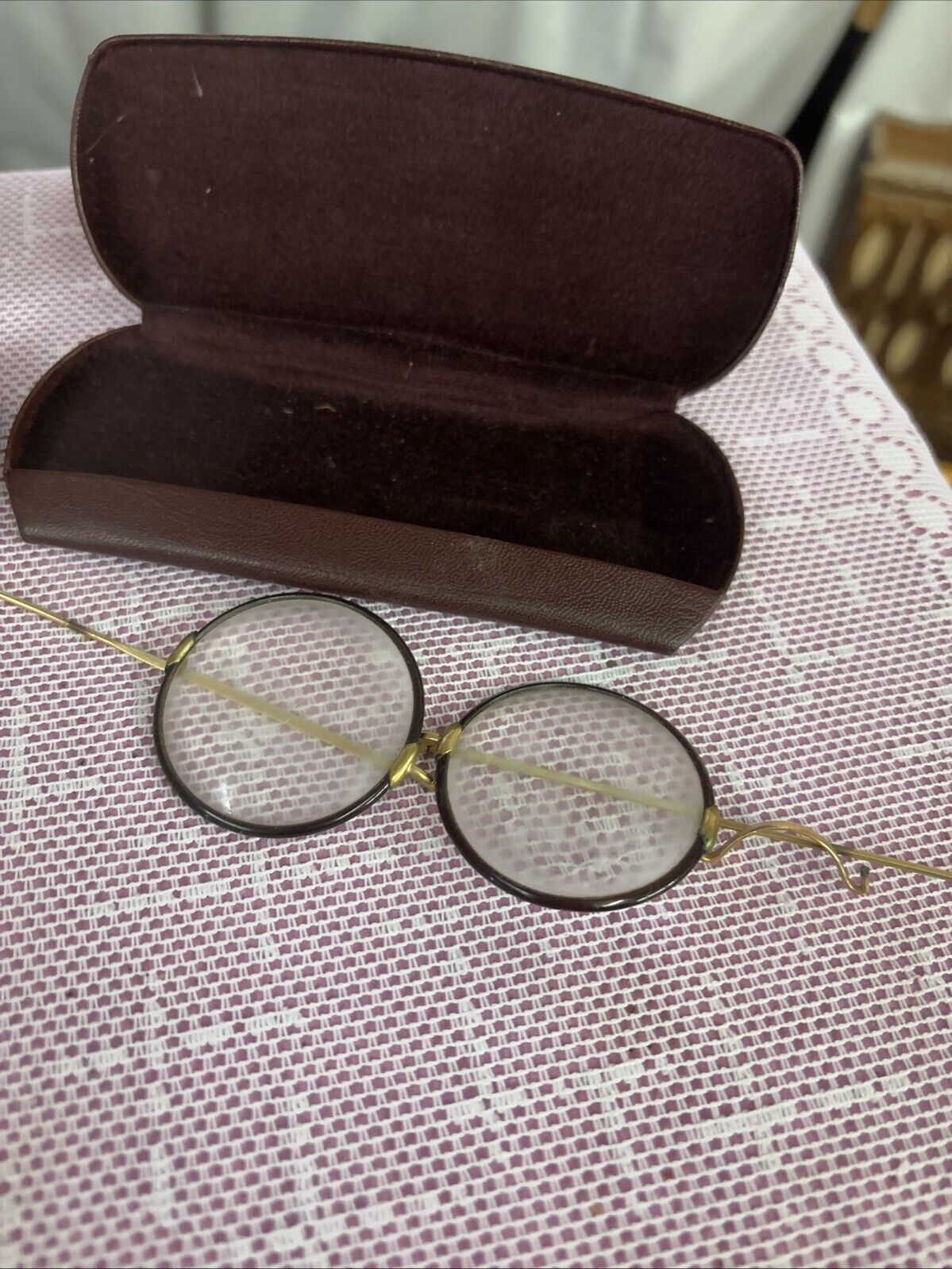 3 Pair of Antique Wire Rimmed Glasses Round Lens … - image 4