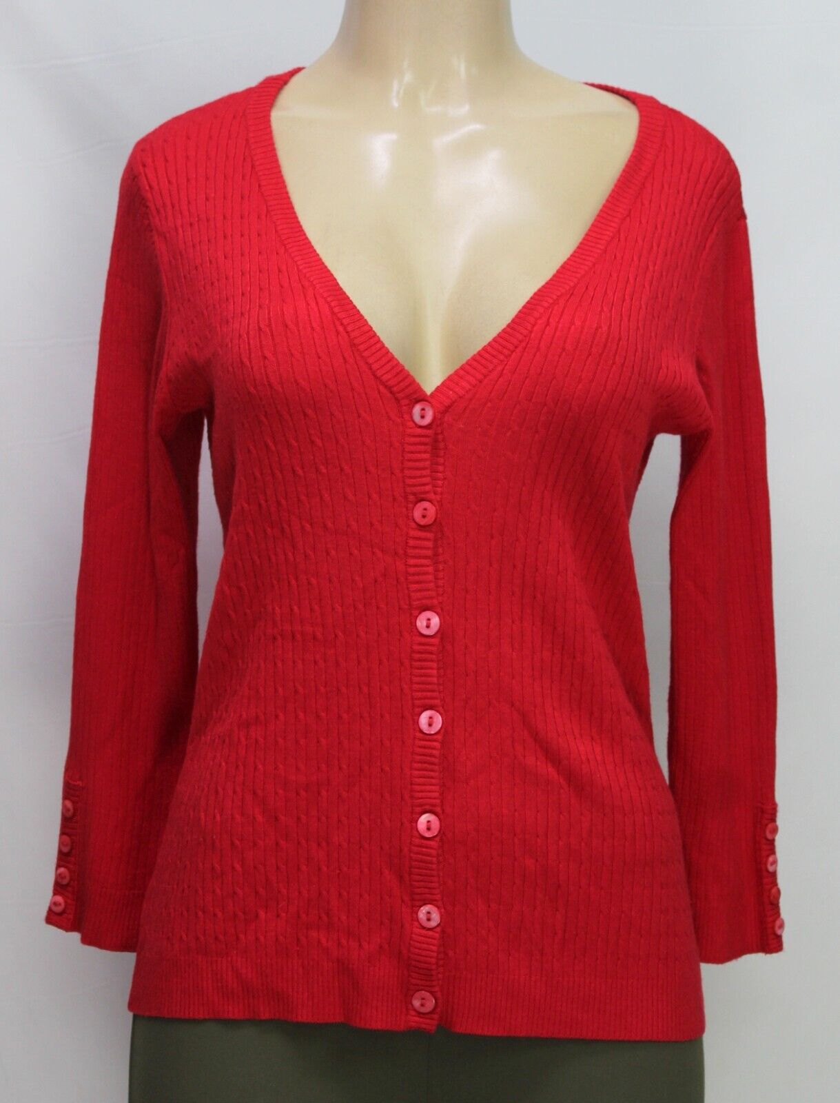 Linda Matthews Women's Cardigan  Sweater 3/4 Slee… - image 2