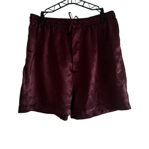 VTG Christian Dior Satin Shorts in Burgundy Red s… - image 1