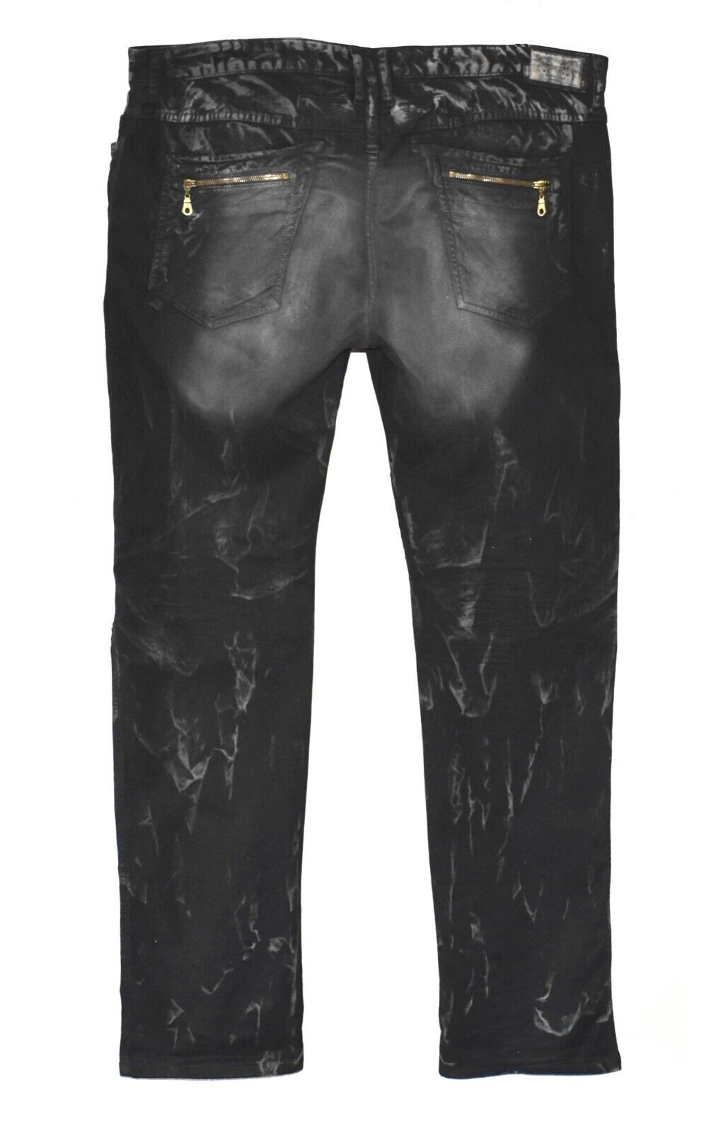 A8 Auth ROBINS JEAN Stretch Black Antiqued Wash Z… - image 3