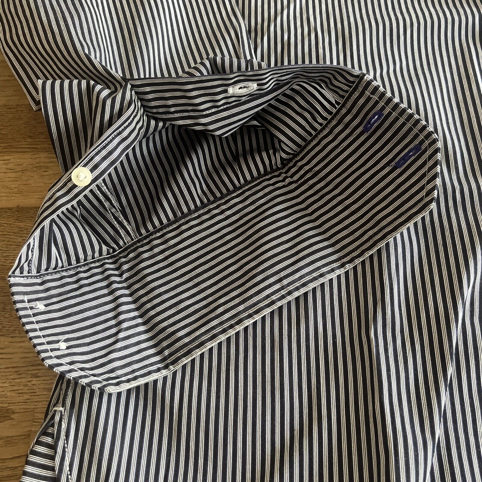 £95+ TOMMY HILFIGER MENS BLACK/NAVY STRIPE BUTTON… - image 15