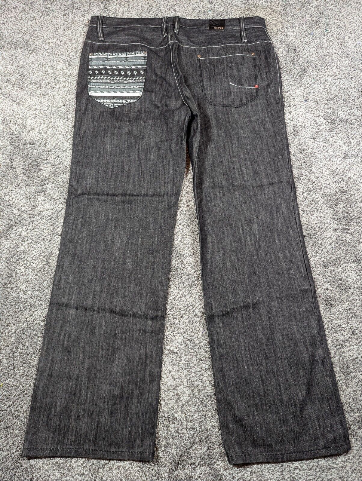 Baggy ENYCE Jeans Mens 44 Black Loose Skater Rave… - image 1