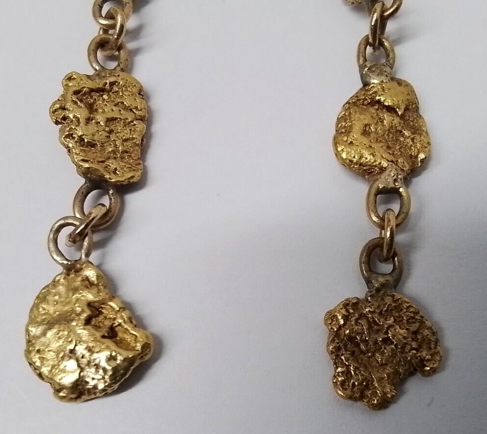 14K Yellow Gold Tested 20K-22K Gold Nugget Chain … - image 7