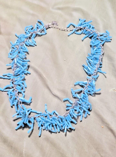 Nice Blue Beaded Necklace Many Different Beads Zad