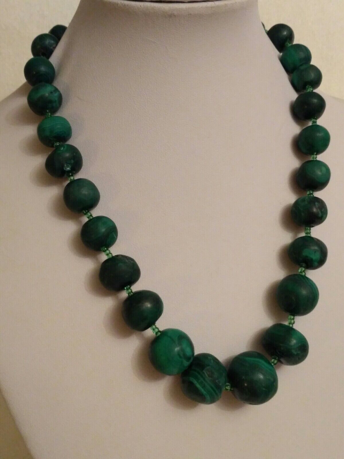 Antique Natural Dark Malachite Gemstone Hand Carv… - image 2