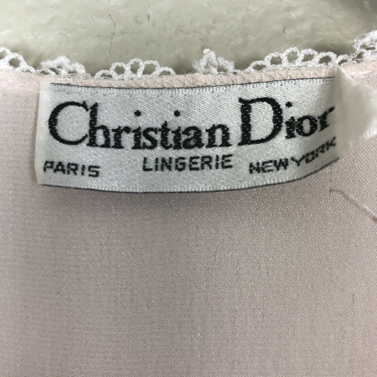 Christian Dior Lingerie VTG Size L 42" Satin Lace… - image 2