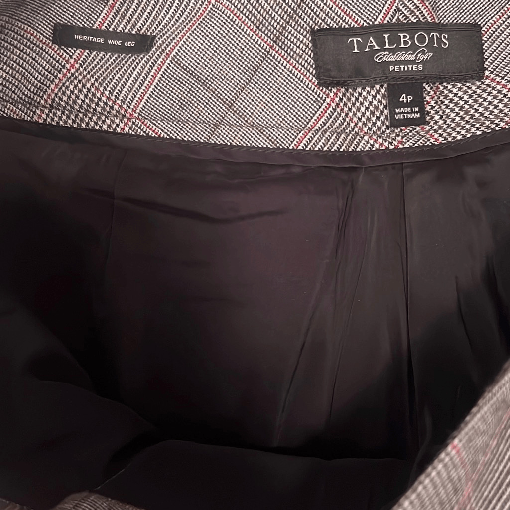 Talbots Women's Gray Black Glen Check Wool Blend … - image 7